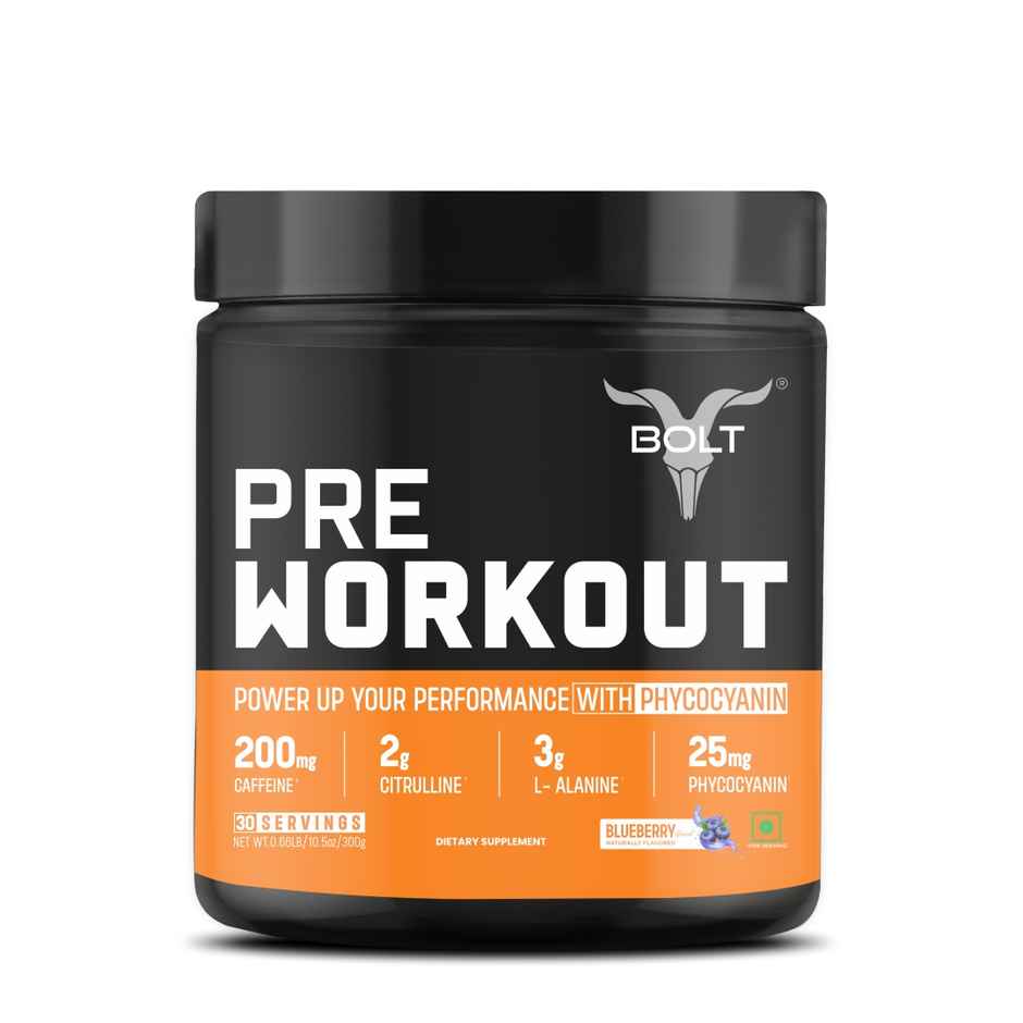 Bolt Nutrition Pre Workout Supplement | 30 Servings | Blue Berry Blast