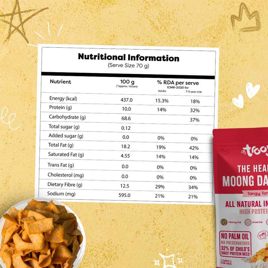 Troovy Healthy High Protein Moong Dal Chips | No Palm Oil