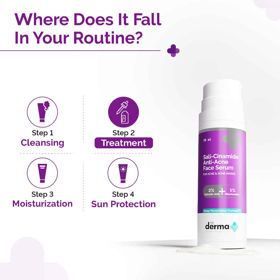 The Derma Co Sali-Cinamide Anti-Acne Face Serum With 2% Salicylic Acid & 5% Niacinamide