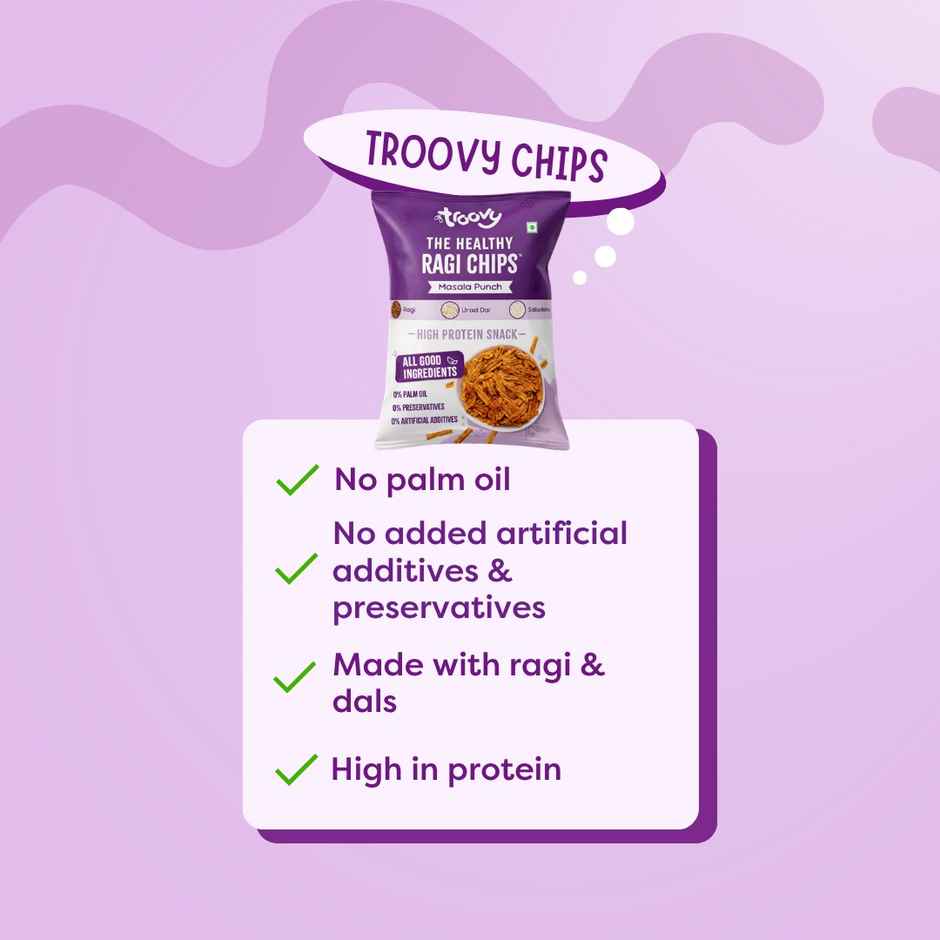 Troovy High Protein Ragi Chips | No Palm Oil, No Chemicals