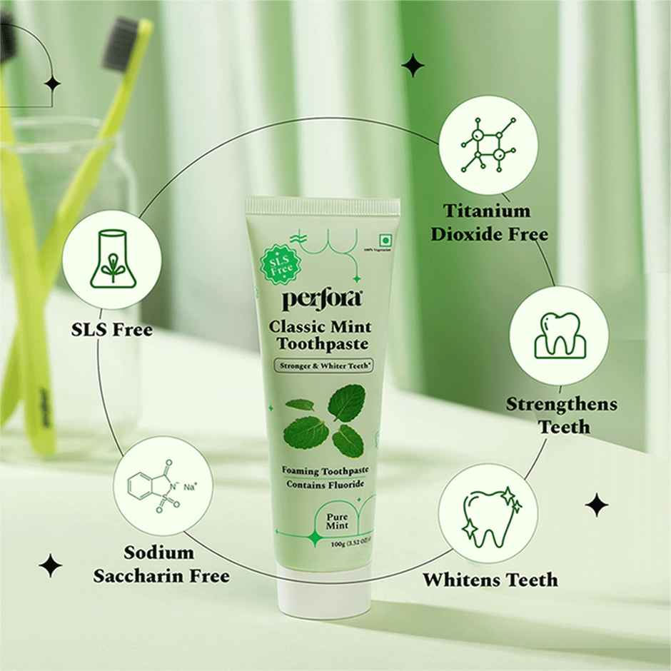 Perfora Classic Mint Toothpaste for Stronger Teeth Combo