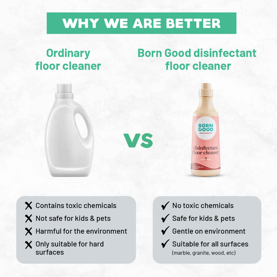 Born Good Plant Based Turkish Applewood Floor Cleaner | Biodegradable, Non-Toxic and Eco-Friendly Combo