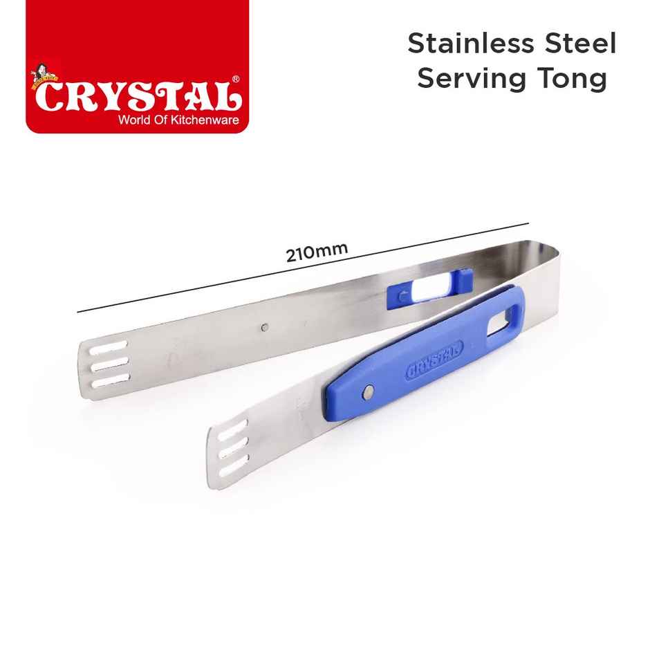 Crystal Stainless Steel Serving Tong (Colour May Vary)