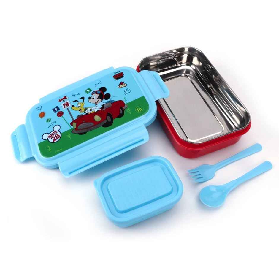 Disney Mickey Lunch Box (Inside Stainless Steel) - Blue & Red