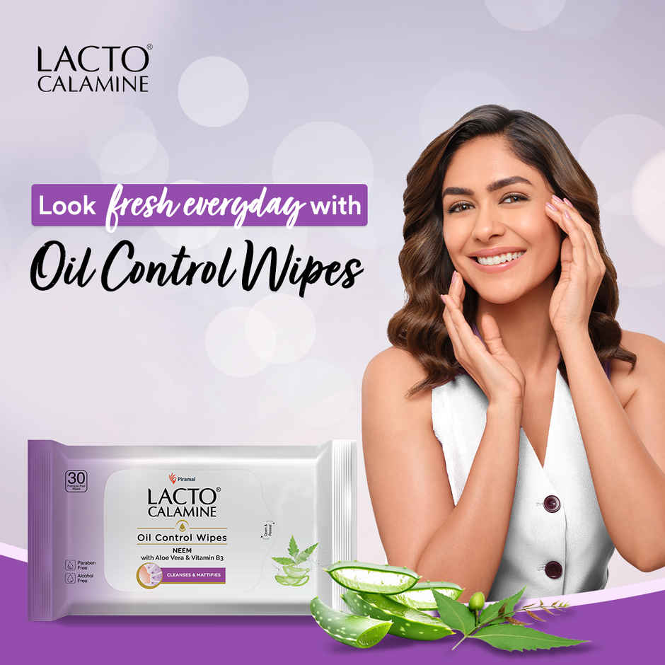 Lacto Calamine Oil Control Wipes With Neem Vitamin B3 | 30 Pulls Per Pacl