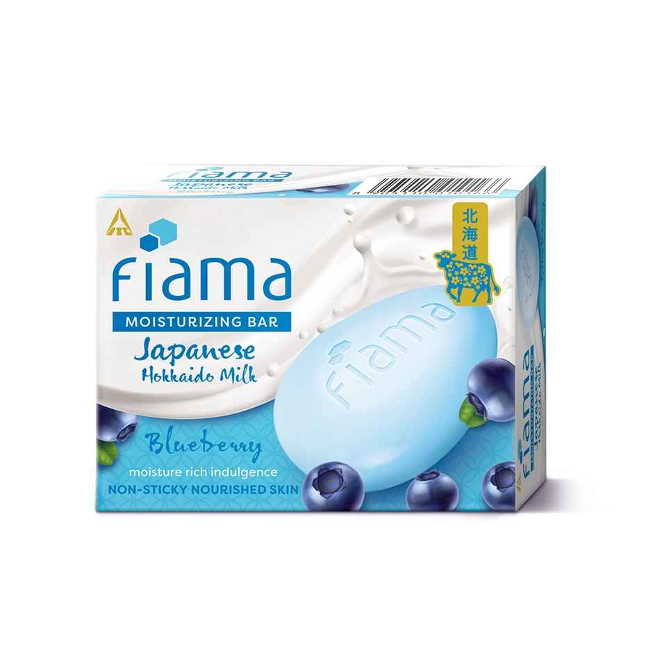 Fiama Moisturizing Soap Bar Japanese Hokkaido Milk & Blueberry Non-Sticky Moisturization
