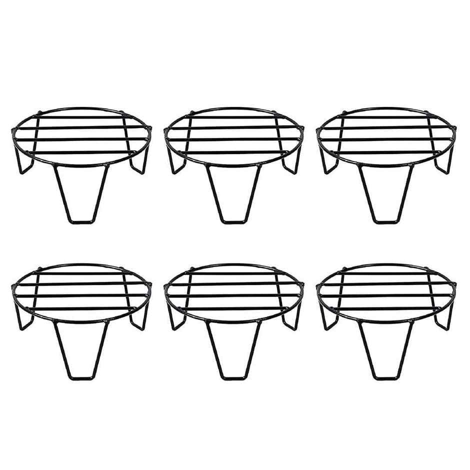 TrustBasket Eclips Stand | Black | Set of 6 | Strong Planter Stand for Balcony Garden & Home Decor
