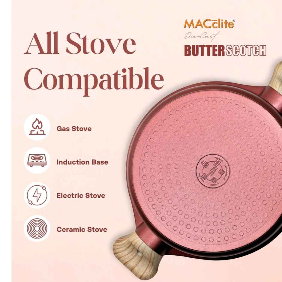 Macclite Non-Stick Casserole | 24 cm | Glass Lid | Induction Compatible