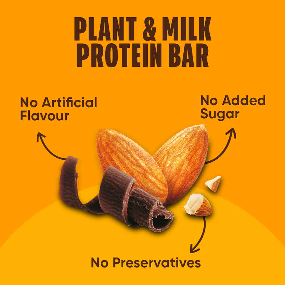 Britannia BeYou 10g Protein Bar Choco Almond | No Added Sugar| 10.8% Prebiotics| High Fibre