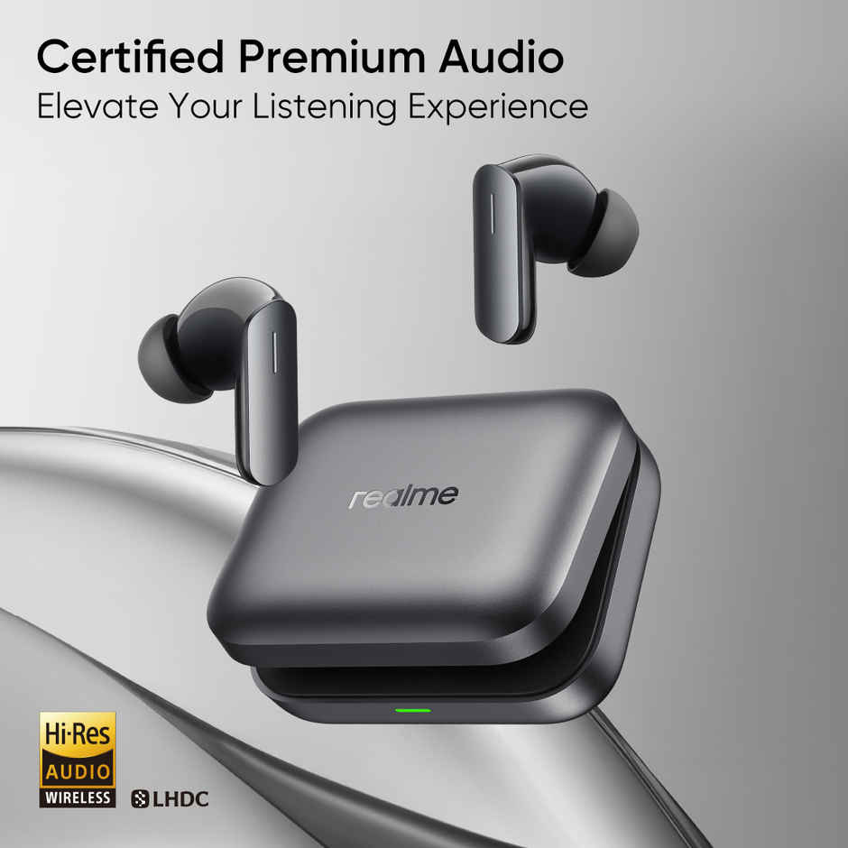 Realme Earbuds Air 7 | 12.4mm Bass, 52H Playtime, 52dB ANC, 6 Mic ENC, Low Latency | Slate Grey