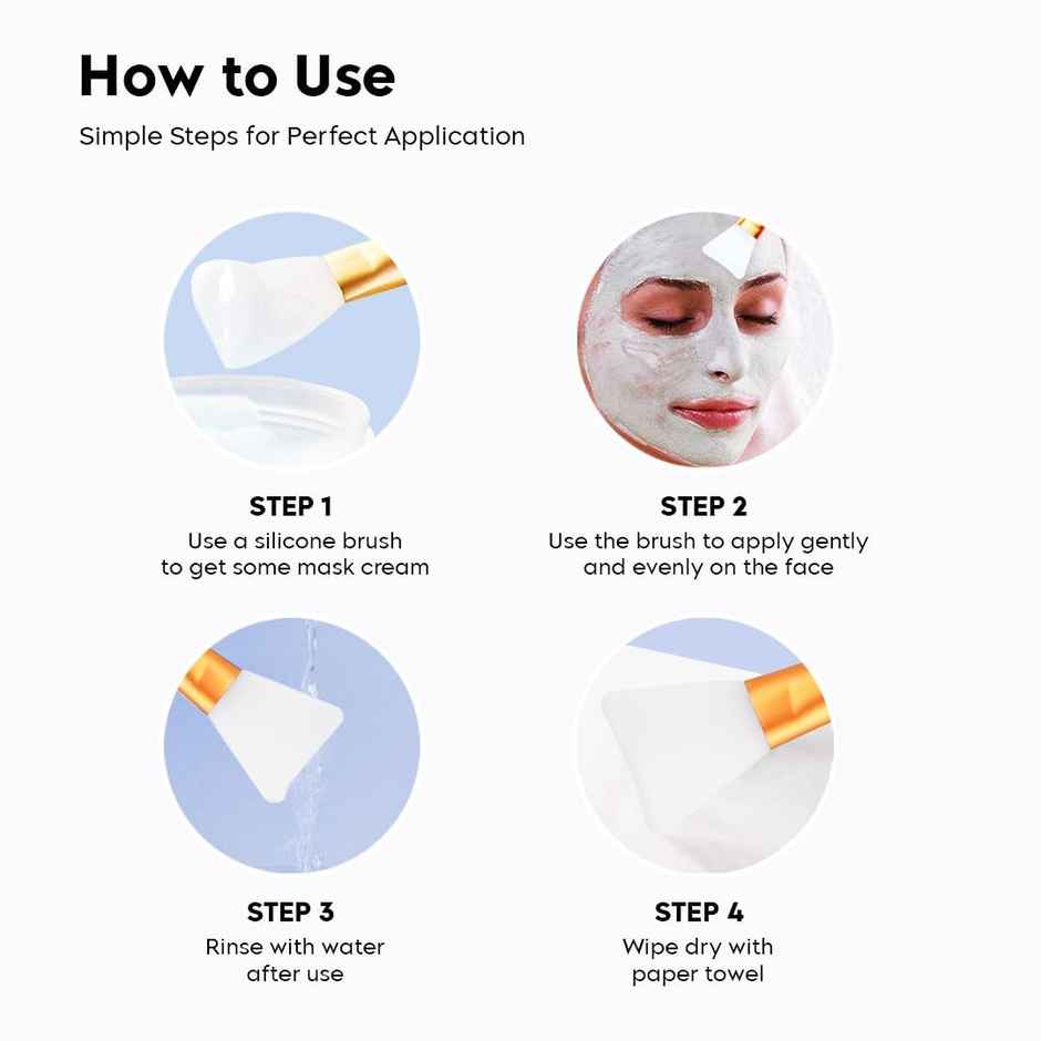 Bronson Professional Soft Hairless Silicone Mud Face Pack Brush Applicator (Color May Vary)