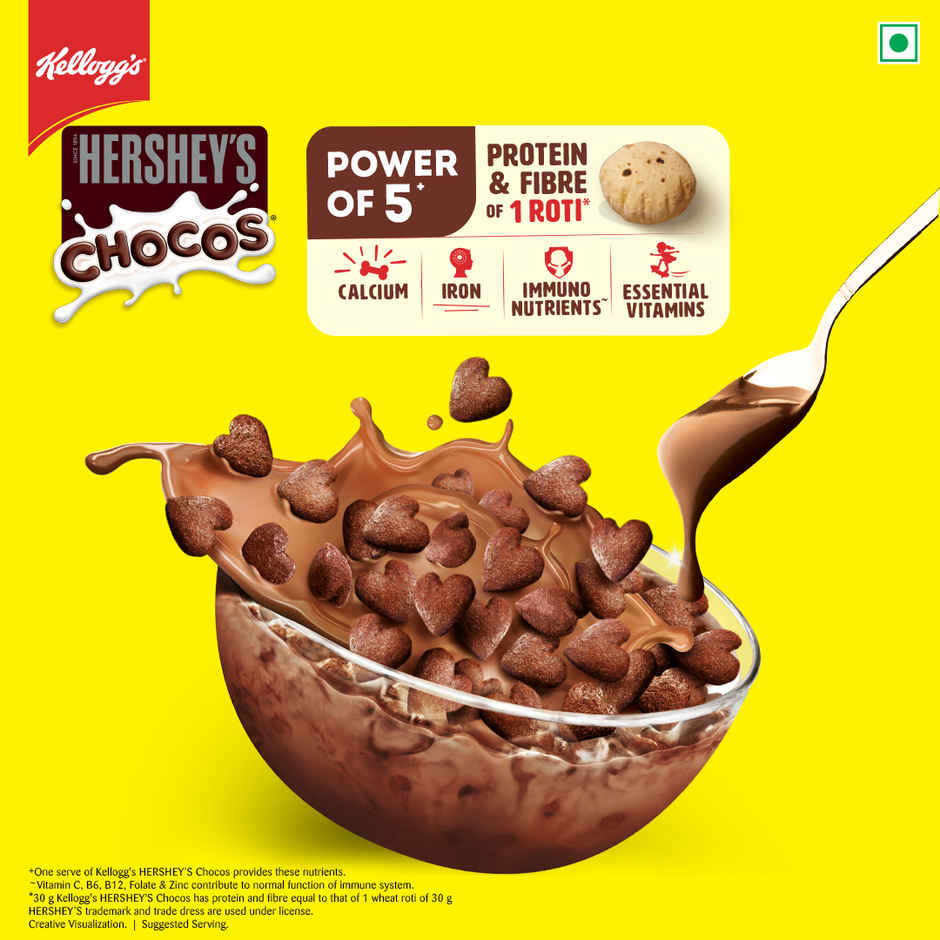 New Kellogg's Hersheys Chocos With Power Of 5+ Protein & Fibre Of 1 Roti