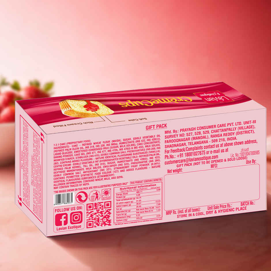 Lavian Exotique Creme Cups Strawberry | Dessert Delight| Combo