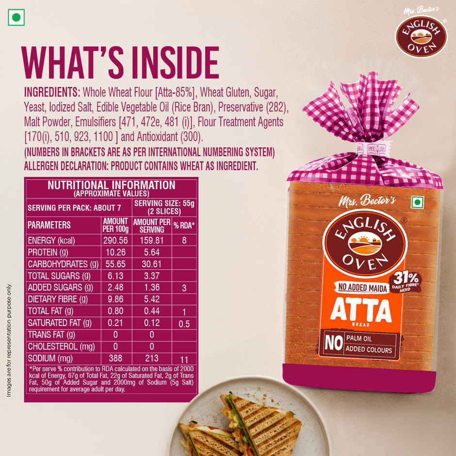 English Oven Zero Maida Atta Bread | High Fibre