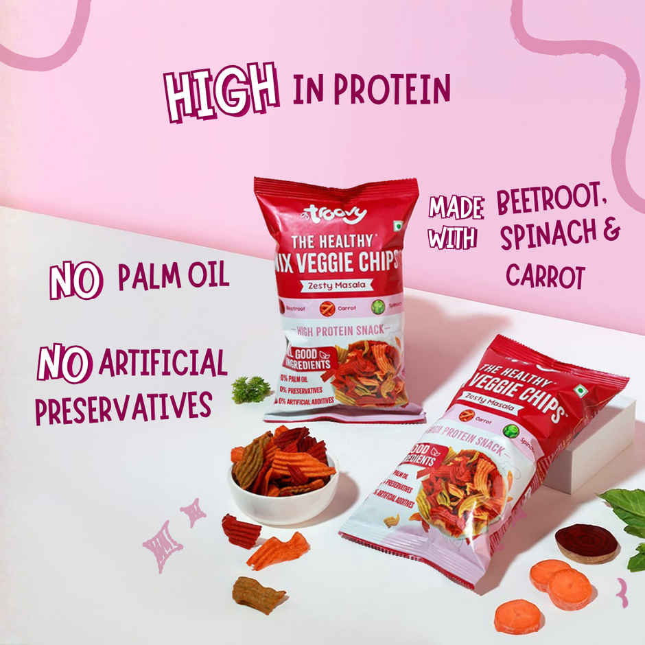 Troovy High Protein Mix Veggie Chips | No Palm Oil, No Chemicals