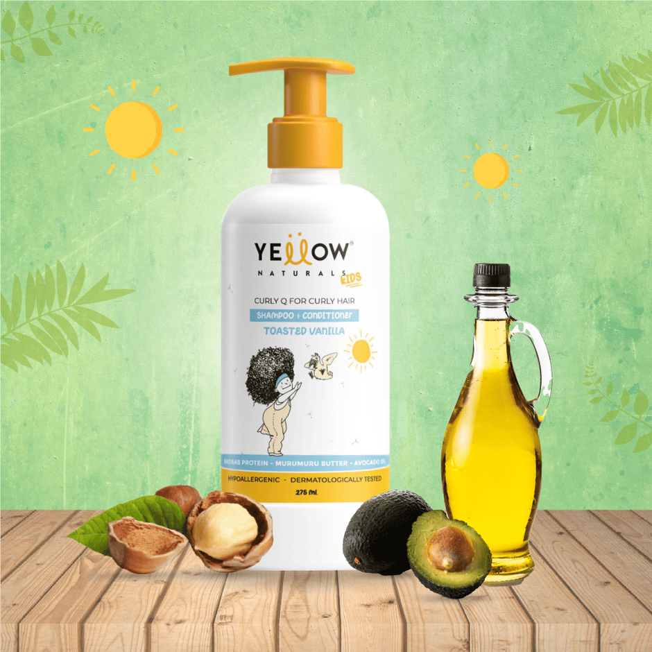 Yellow Naturals Curly Q Kids Shampoo & Conditioner For Curly And Fizzy Hair | 4-12 Years