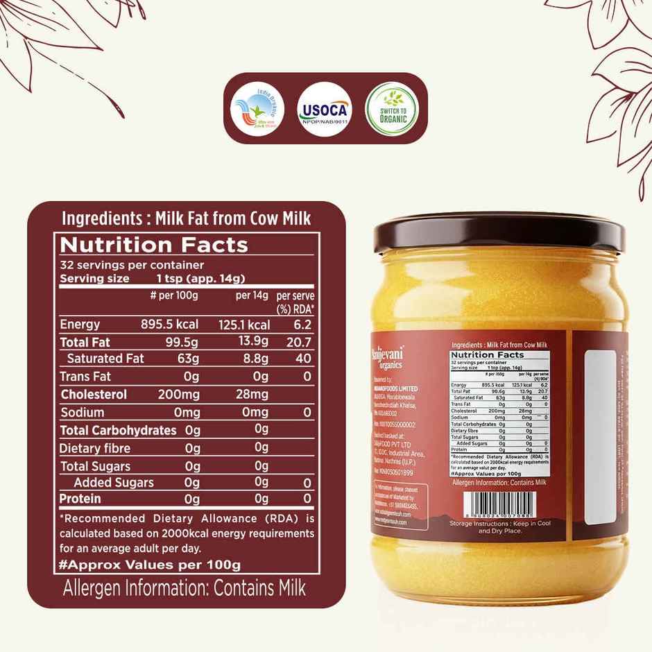 Sanjeevani Organics - Organic Bilona Ghee
