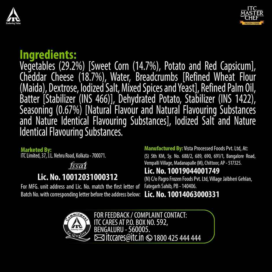 ITC Master Chef Cheesy Corn Triangle Nugget | Goodness of Protein With Cheddar Cheese | 18 pcs