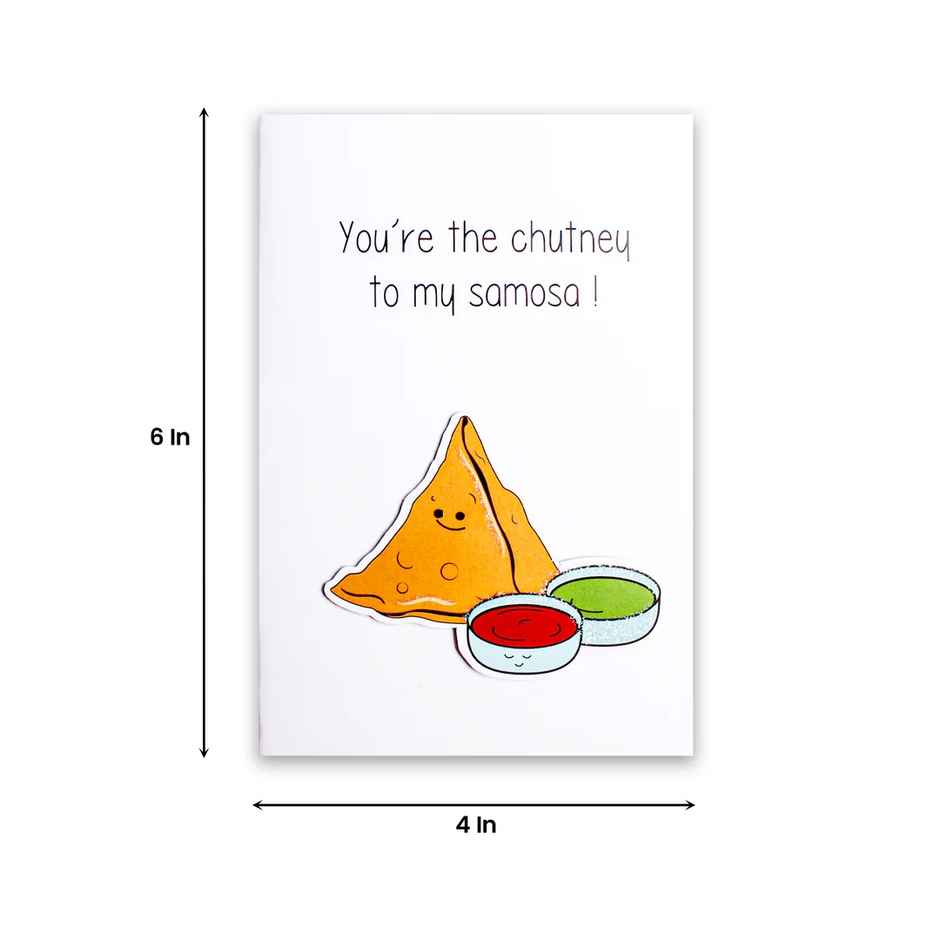 Itsy Bitsy Greeting Card & Envelope Chutney to Samosa 4 x 6 Inch 2 Pc Pb Lb
