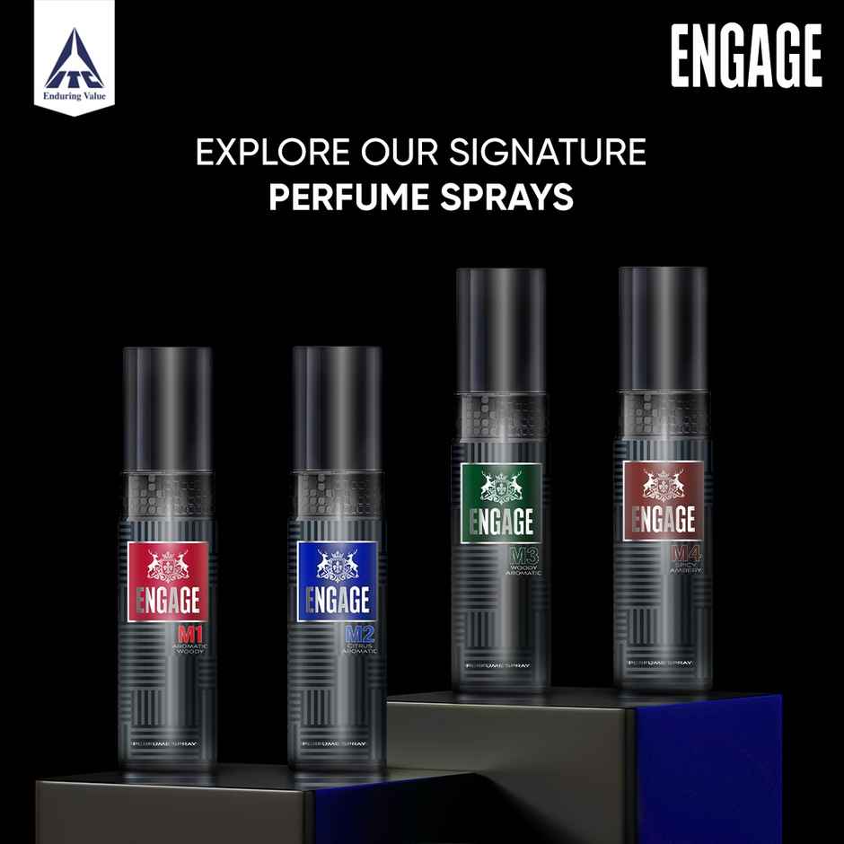 Engage M2 Perfume Spray for Men | Citrus & Amber | 24 hr Freshness | Long Lasting