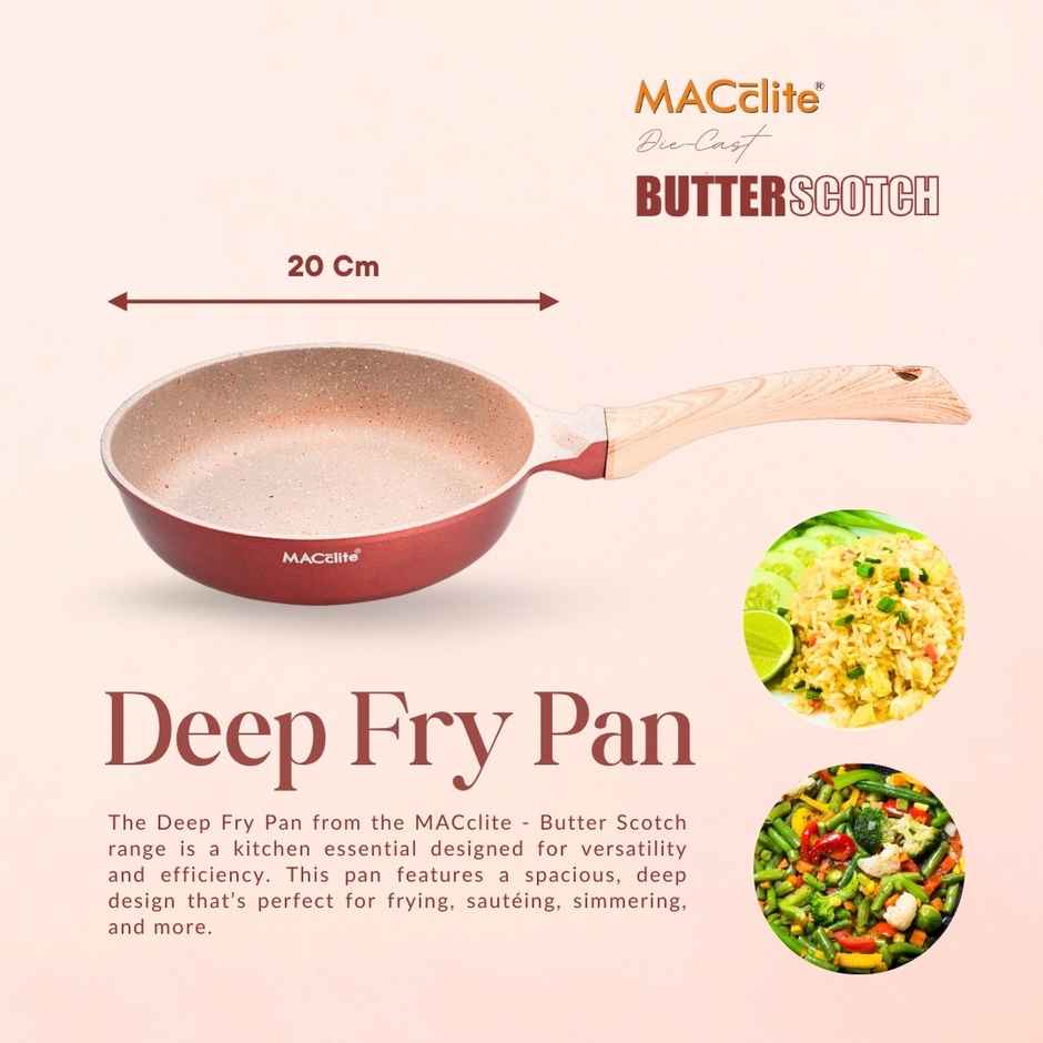Macclite Non-Stick Deep Fry Pan | 20 cm | Induction Compatible