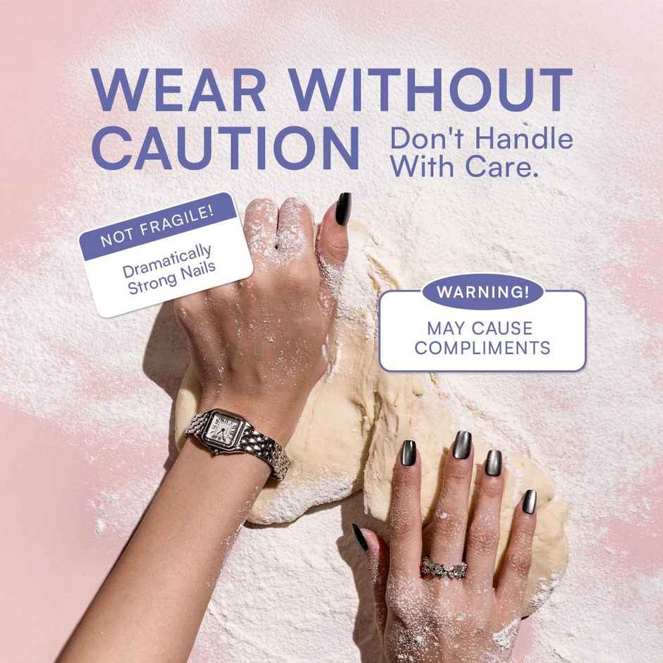 Gush Beauty Nailed It | Reusable Luxury Press On Nails | Medium Round | Manicure | Nude & White