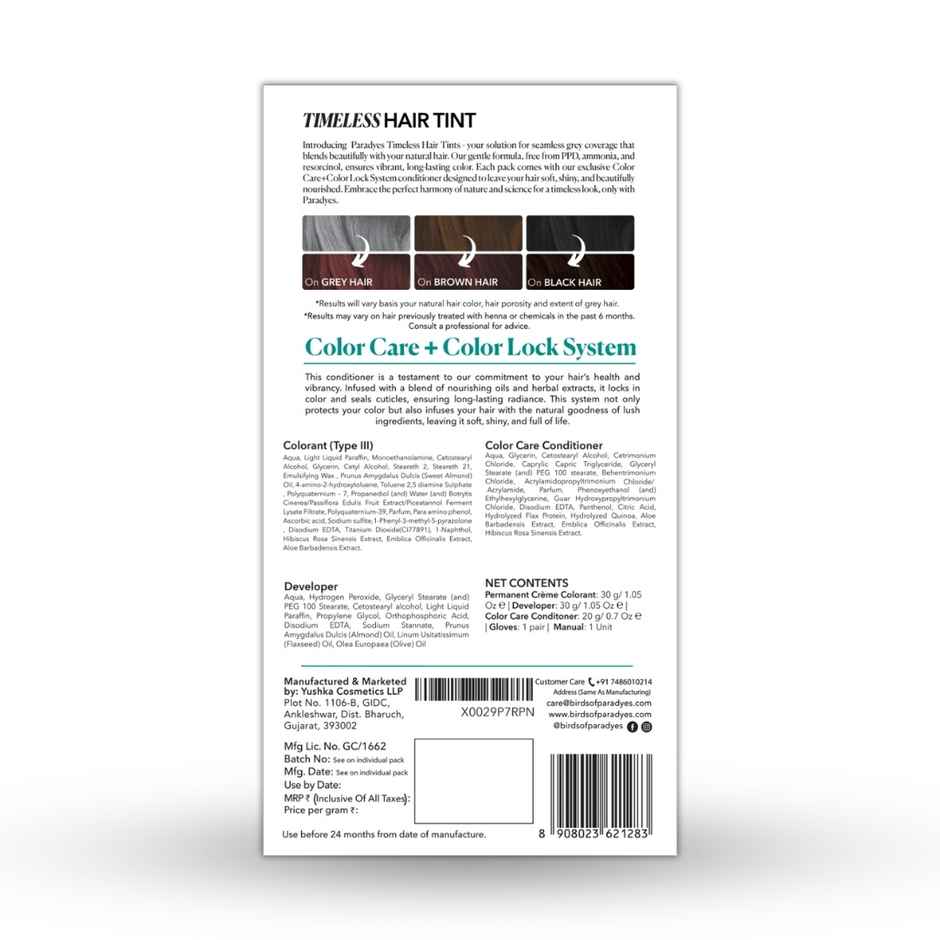 Paradyes Mini Black Cherry Timeless Hair Tint for complete grey Coverage