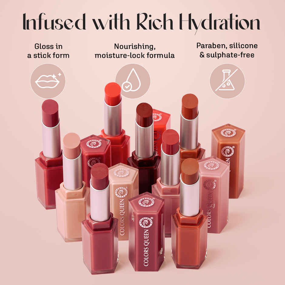 Colors Queen High Shine Gloss Stick enriched with Vitamin E & Squalane - 01 Mauve Macaron