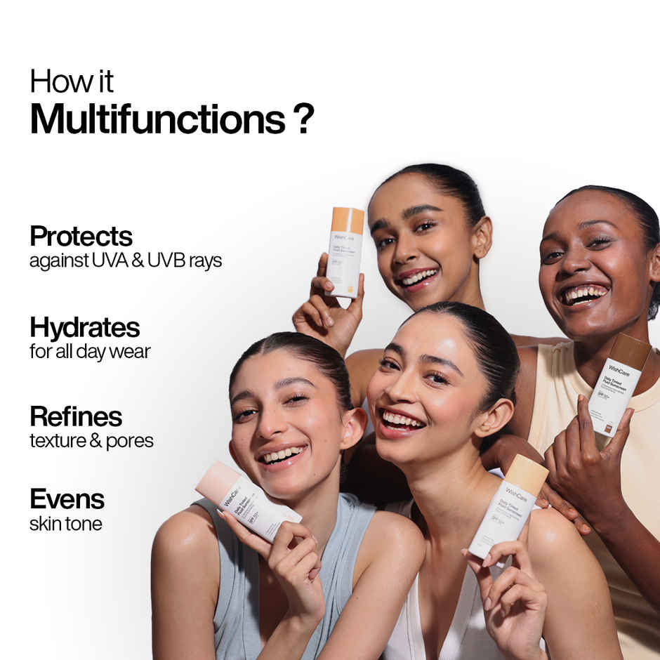 WishCare Daily Tinted Fluid Sunscreen SPF50PA++++ | L101 |All Skin Type | InVivo Tested