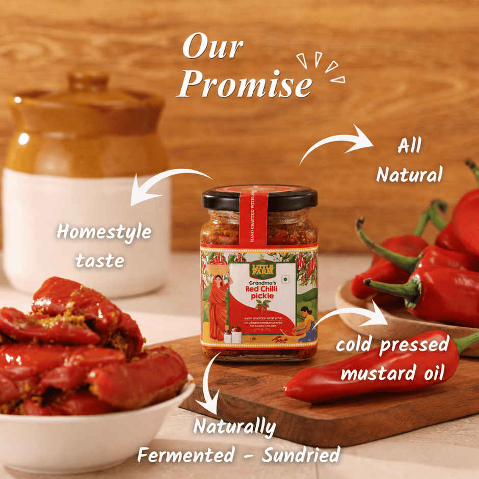 The Little Farm Co. Red Chilli Pickle Achaar | No Added Preservatives