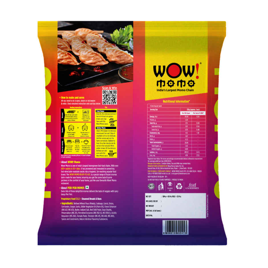 Wow! Veg Peri Peri Momo Buy 1 Get 1 Free | Crispy & Spicy