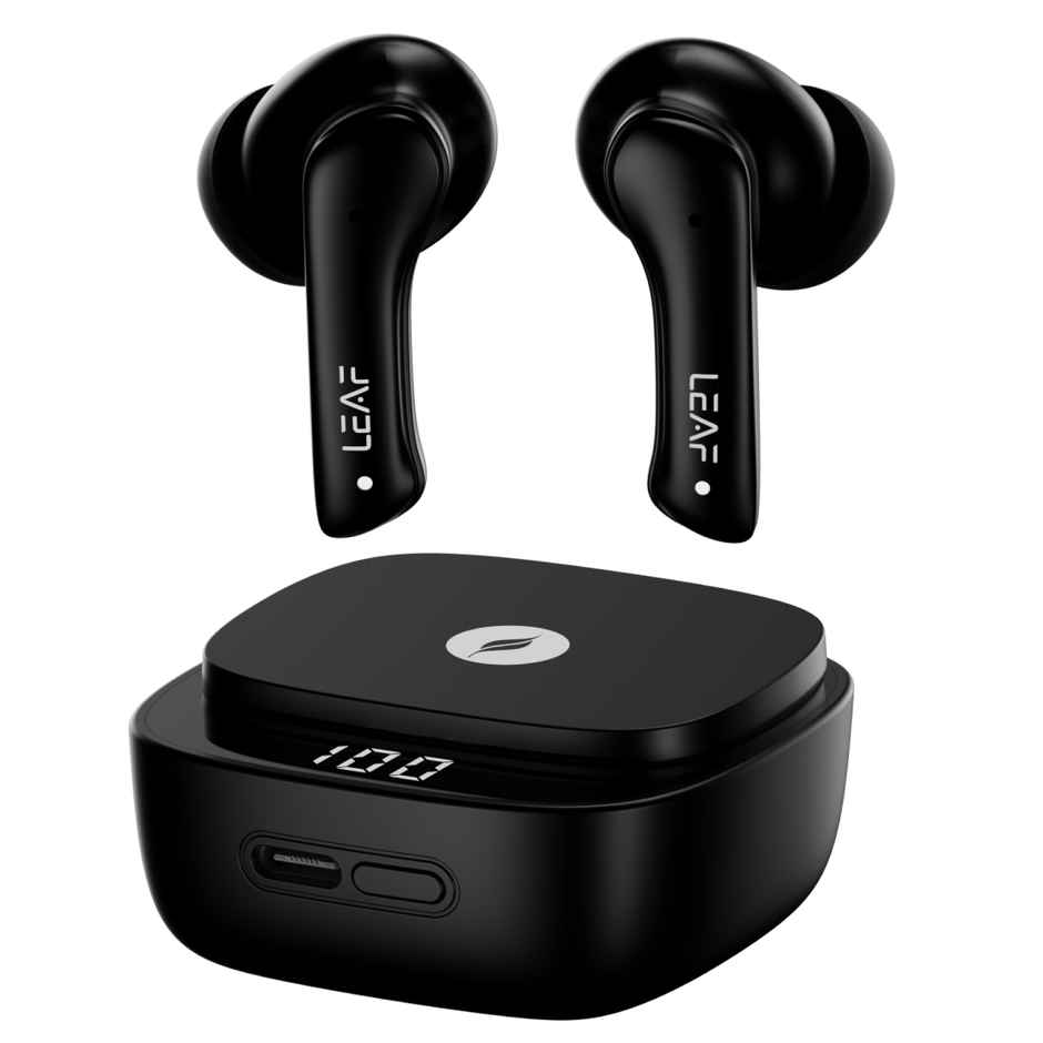 Leaf Buds X614 True Wireless ANC Earbuds With Ai Sound App, 30H Playtime, BTv5.3, Carbon Black