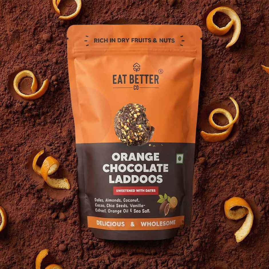Eat Better Co Orange & Chocolate Laddoos | No Added Sugar | High Protein | Truly Natural