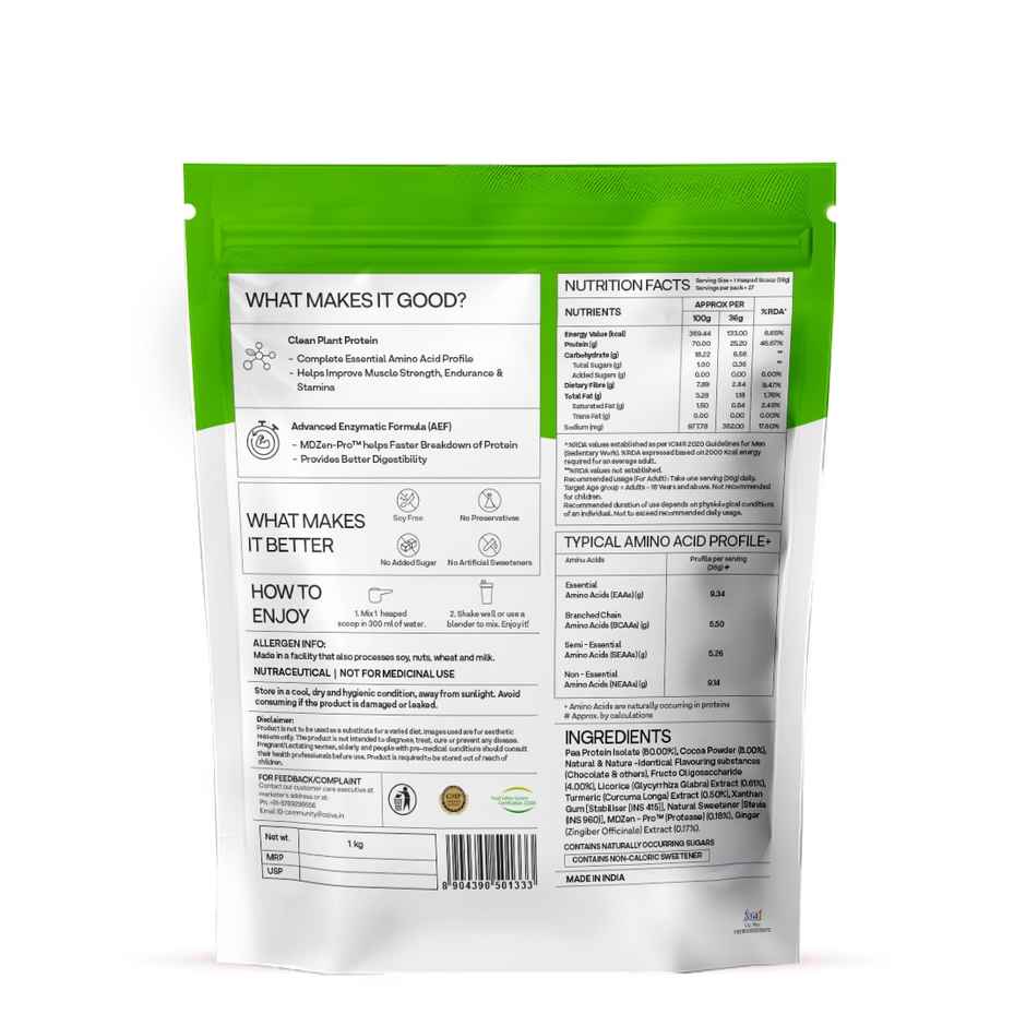 Oziva Bioactiv Plant Protein , Chocolate