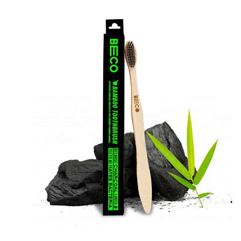 Beco Bamboo Toothbrush with Charcoal Activated Soft Bristles