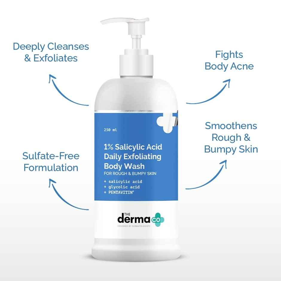 The Derma Co 1% Salicylic Body Wash for Body Acne with Glycolic Acid