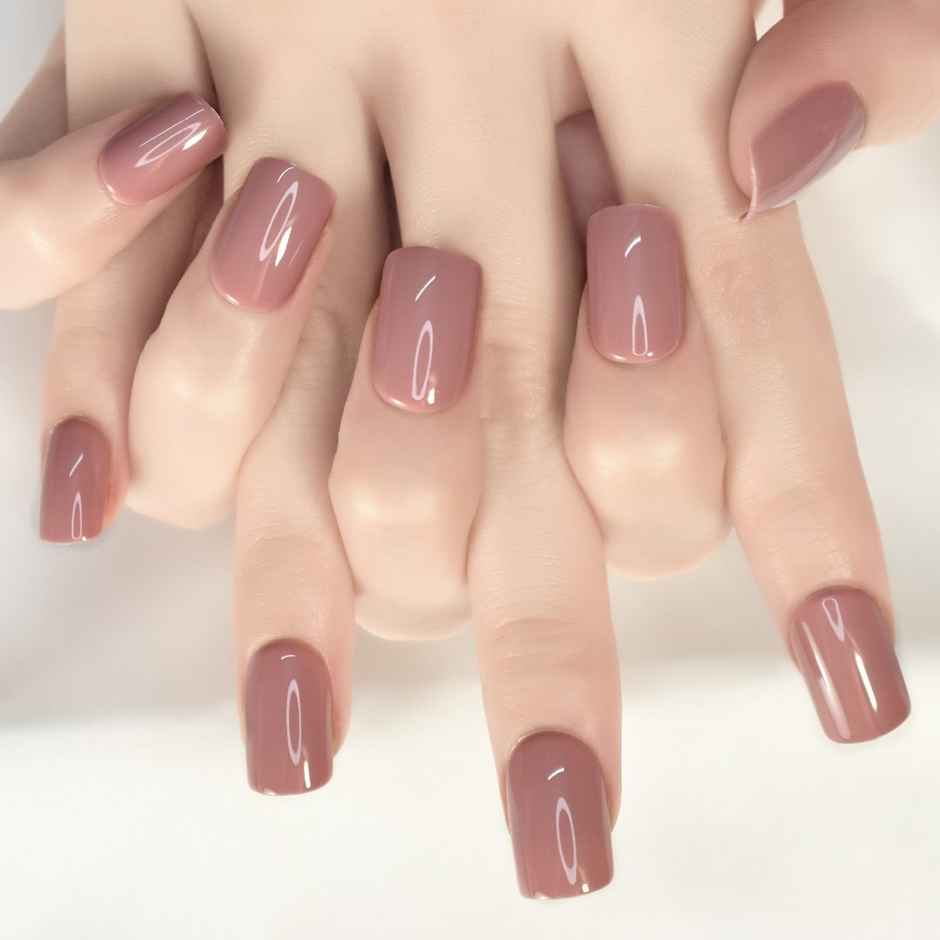 Pep Nails Back To Basics Medium Square Mauve Solid Reusable Press On Nails 24 Nail Tips