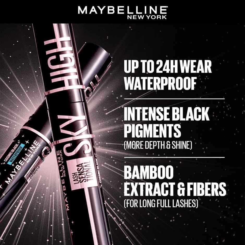 Maybelline Lash Sensational Sky High Waterproof Mascara, Cosmic Black | Limited Edition |Volumizing