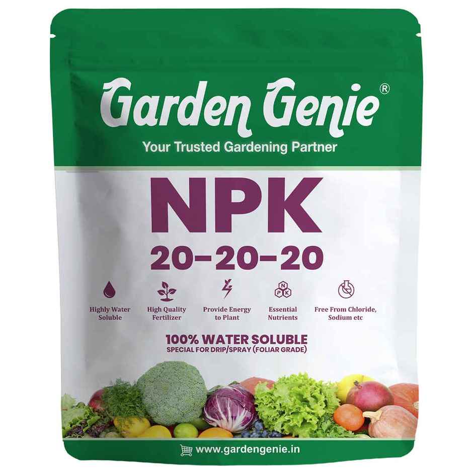 Garden Genie NPK 20-20-20 | Water Soluble Plant Booster NPK Fertilizer for Gardening Plants
