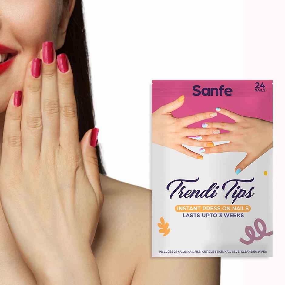 Sanfe Instant Stick On Nails - Heart