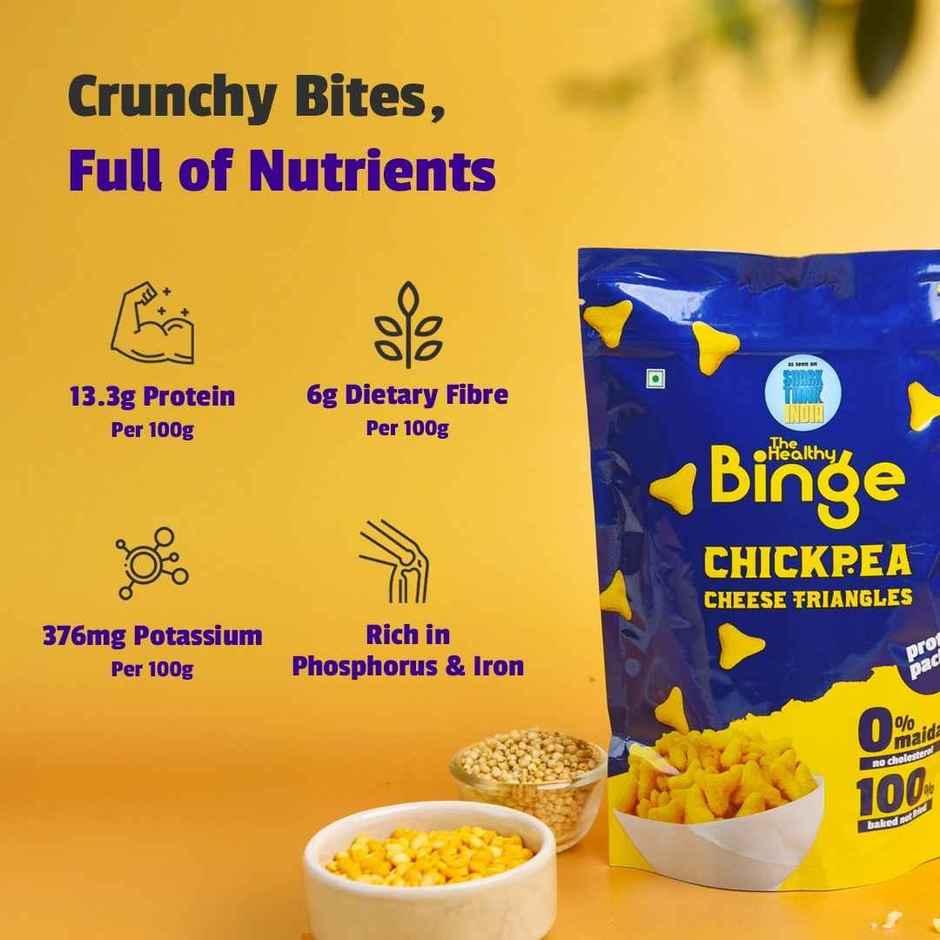 High Protein Chickpea Puffs-Cheese, Baked, No Palm Oil  
