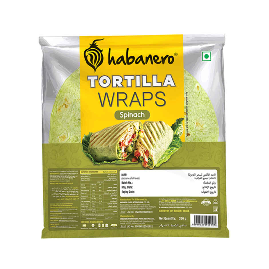 Habanero Spinach Tortilla Wraps