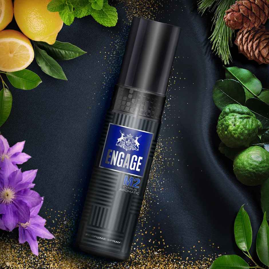 Engage M2 Perfume Spray for Men 120ml | Citrus & Amber | 24 hr Freshness | Long Lasting