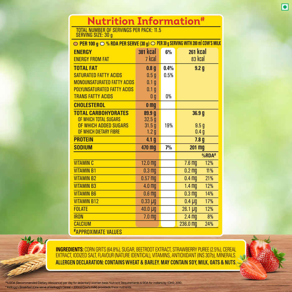 Kellogg's Corn Flakes With Real Strawberry