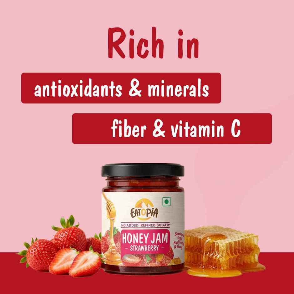 Eatopia Healthy Strawberry Honey Jam (No Refined Sugar & Preservatives )