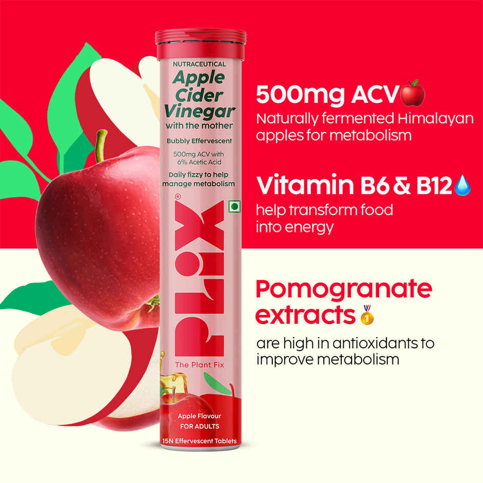 Plix The Plant Fix Apple Cider Vinegar - Apple Burst (Pack of 4)