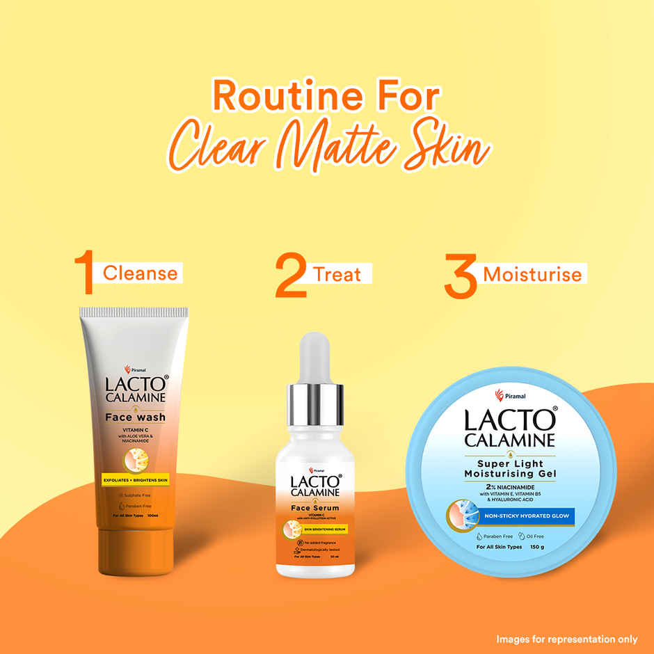 Lacto Calamine Vitamin C Serum Skin Brightening Serum With Pollushield, Vitamin E, B3 And B5