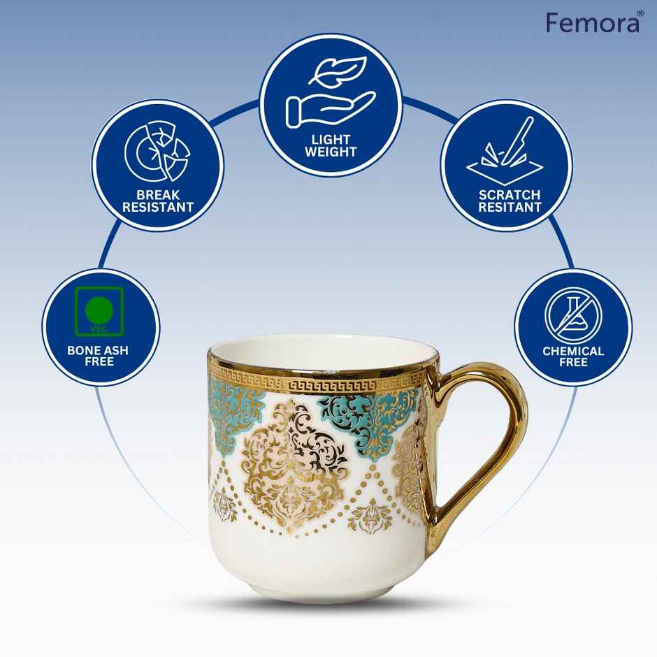 Femora Gold County Tea Cup Set 4 Pcs Desh Ki Mitti
