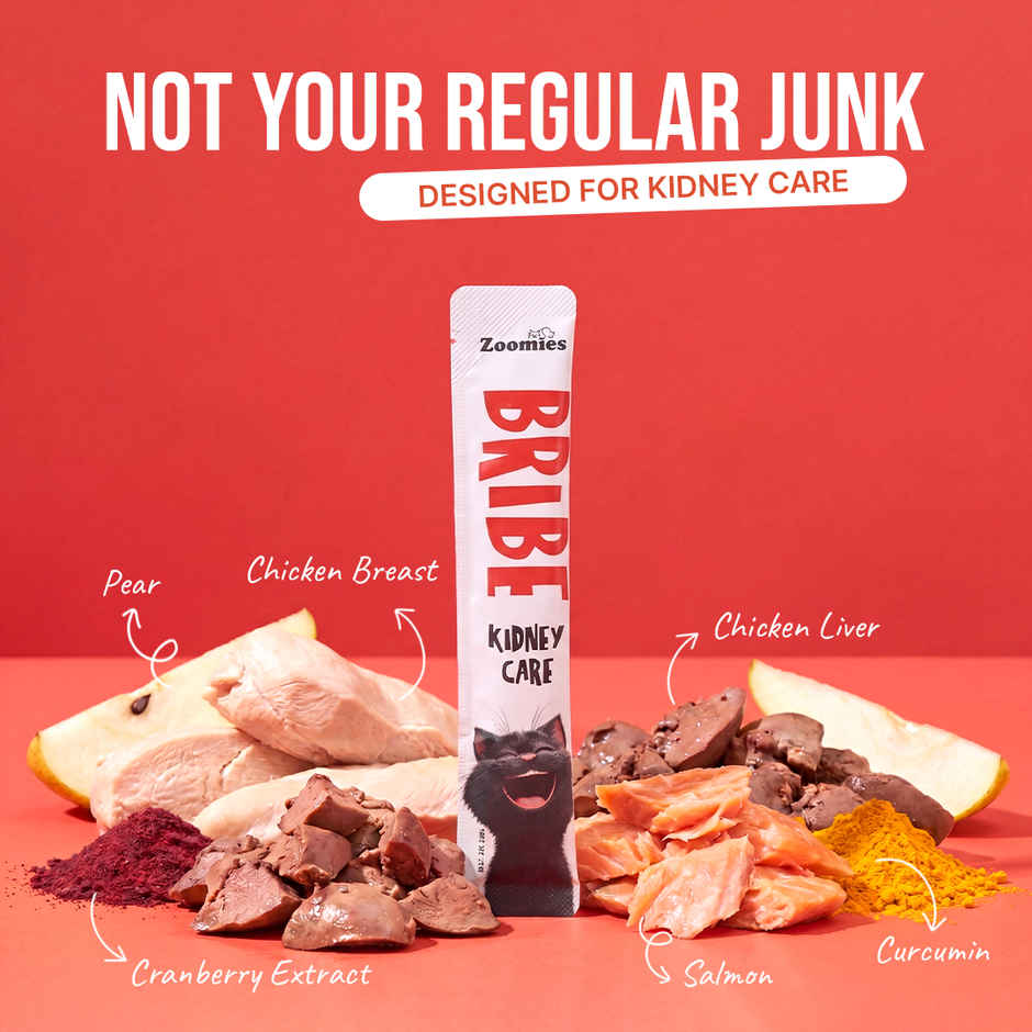 Zoomies BRIBE Cat Treats - 0% Junk, 100% Real Meat | Kidney Care