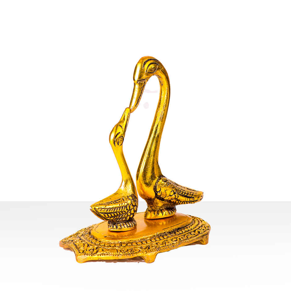 Devnidhii Swan Pair (Saaras) in Gold Polish Vastu Feng Shui